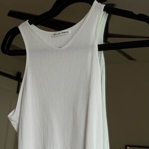 Reformation Cream Ribbed Bodysuit